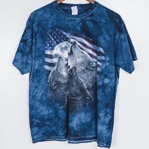 Vintage Y2K blue tie dye t-shirt